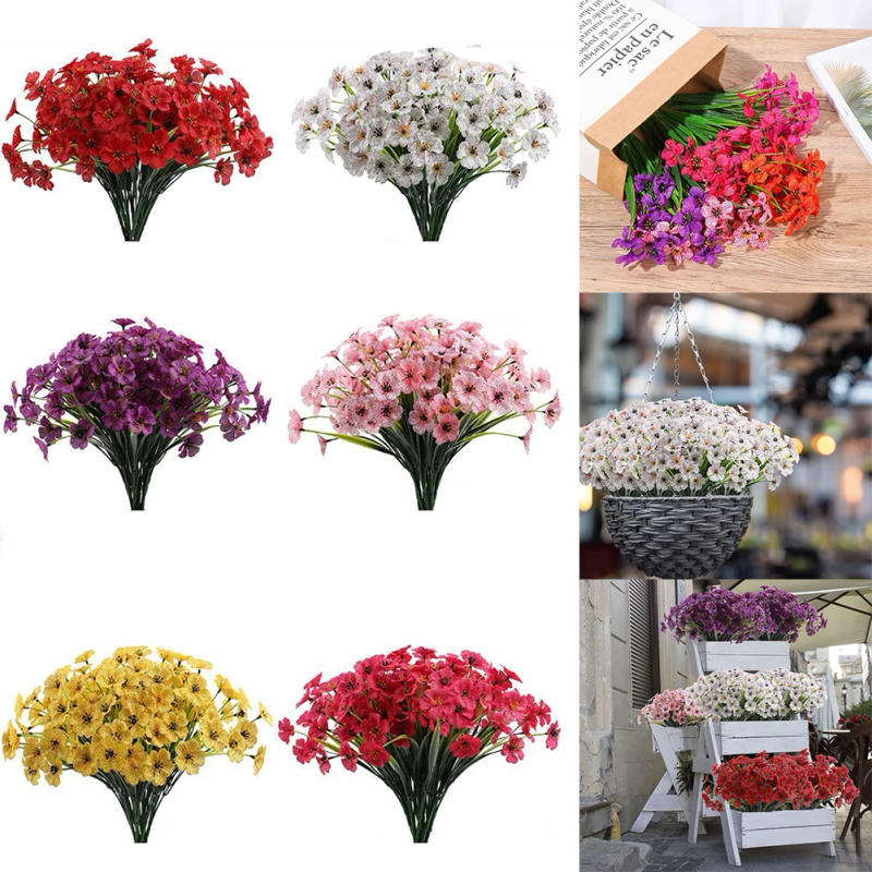 Description Picture 3 of item1 Bundles 31cm Outdoor Artificial Flowers UV Resistant Fake Flower With Plastic Plants Faux Silk Flower For Garden Decoration