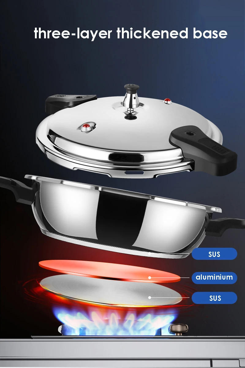 Description Picture 6 of itemStainless Steel Pressure Cooker Mini 1.8L Pressure Pot Outdoor Quick Cooking Pot For Induction Ceramic Stove Gas Heating