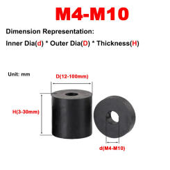 Circular Rubber Shock-Absorbing And Soundproof Gasket Air Conditioning External Unit Thickened Pad M4M5M6M8M10