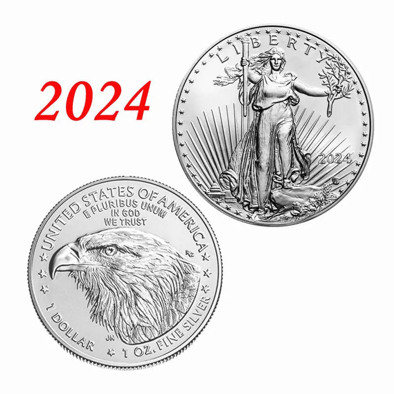 Description Picture 6 of item2024 New Limited Edition Non-currency Coin Commemorative Liberty Goddess 24K Gold Plated American Eagle Head Coin Badge of Honor