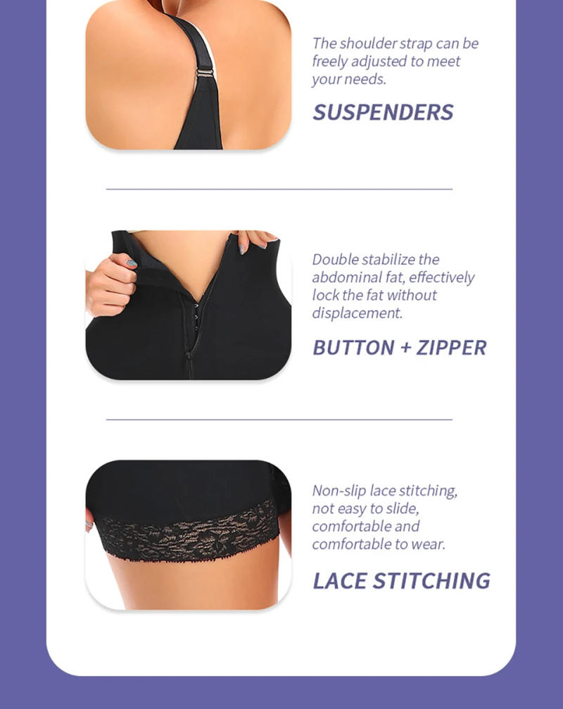 Description Picture 6 of itemSlimming Shapewear for Women Postpartum Tummy Control Body Shaper Butt Lifter Bodysuit Zipper Open Bust Open Crotch Corset Fajas