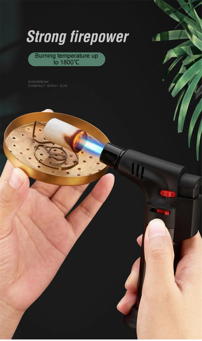 Description Picture 5 of itemButane Lighter Torch Fire Adjustable Refillable Turbo Gas Jet Flame Lighters Outdoor Camping BBQ Ignition Gun Windproof Lighter