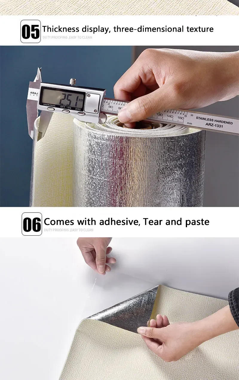 Description Picture 6 of item10m Self Adhesive 3d wall panel Wallpaper Foam Soundproof Waterproof 3D Wall Sticker New Design Bedroom Wallpaper Thickening