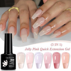 LILYCUTE 7ml Jelly Nude Quick Extension Gel Nail Polish 3 IN 1 Finger Prolong Long Lasting UV LED Construction Gel Nail Varnish