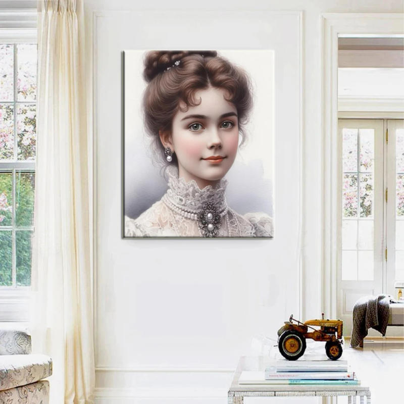 Description Picture 5 of itemVictorian Lady Diamond Painting Beautiful Vintage Woman New Beads Embroidery Mosaic 5D Full Diamond Cross Stitch Kits Wall Art