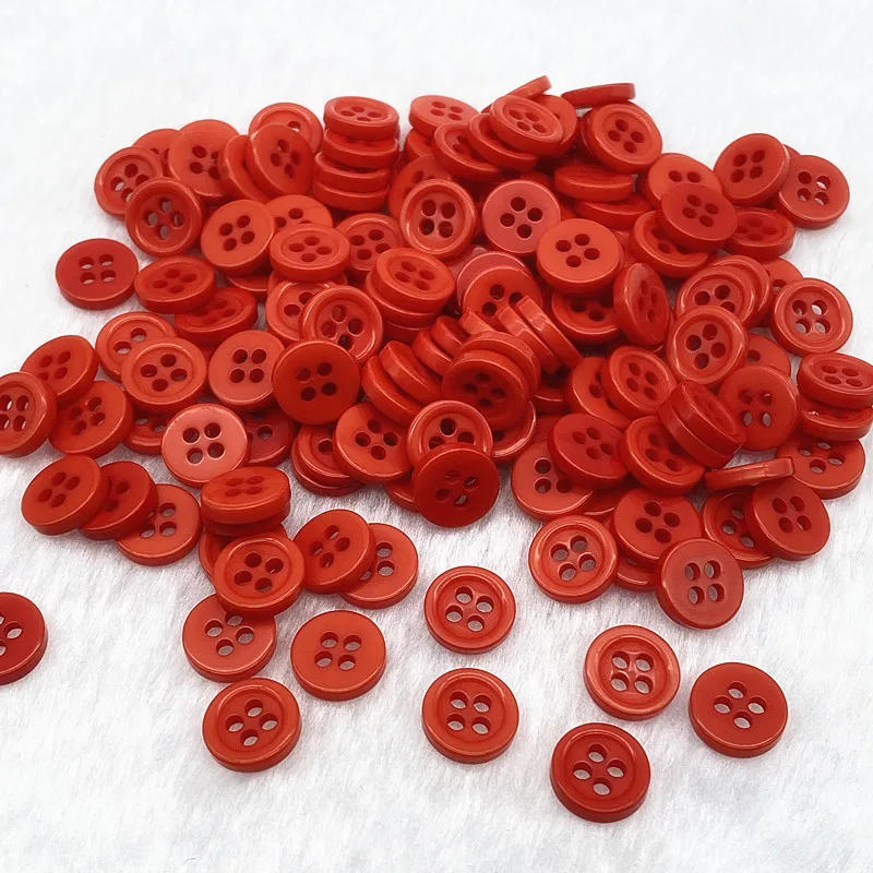 Description Picture 6 of item50 pieces 9mm color four-eye button round resin sewn buttons Diy scrapbook color wedding dress decorative sewn accessories