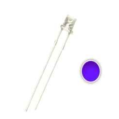 100pcs 3mm Uv Purple Flat Top Led Water Clear 395nm - 400nm Ultraviolet 20ma 3v Dip Lamp Light Beads