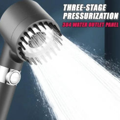 shower head Bathroom Accessorie bathroom Round headShower 3 mode Adjustable Spray bathroom Shower Head with Massage Brush Faucet