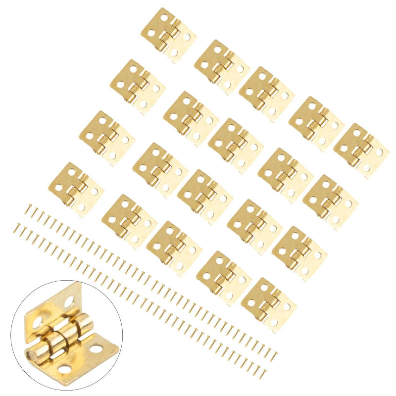Description Picture 6 of item20pcs Mini Brass Hinge For Small Craft Door Box Accessories Gold 8*10mm For Jewelry Boxes Miniature Cabinet Furniture Fittings