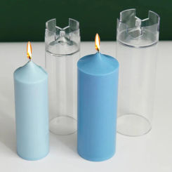 3D Spire Cylinder Candle Mold DIY Vintage Church Head Candles Making Tool Acrylic Plastic Mould Kit Home Handmade Gift