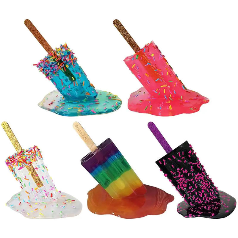 Description Picture 2 of itemMelting Popsicle Sculpture Ice Cream Statue Decoration Mini Resin Art Crafts