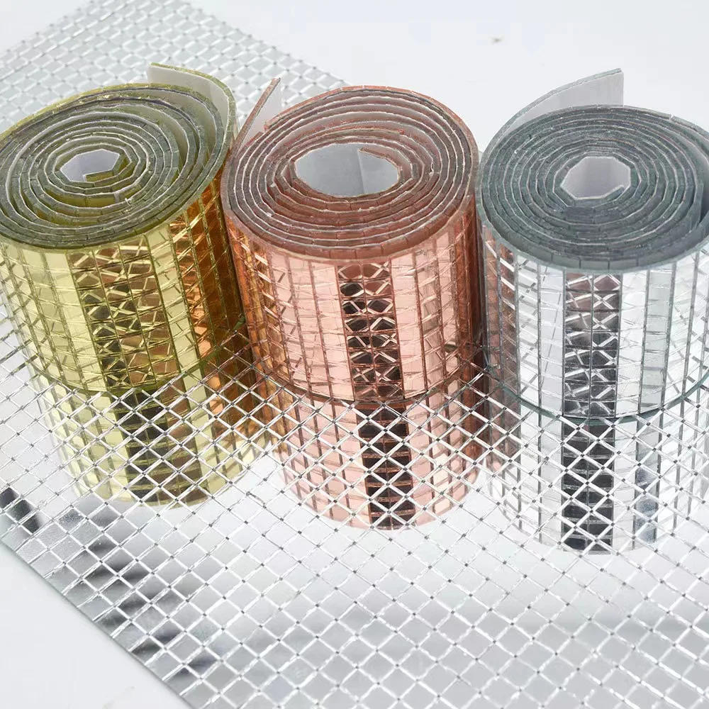 Description Picture 5 of itemNew Self-Adhesive Real Glass Craft Mini Square Mirrors Mosaic Tiles Stickers Bathroom DIY Handmade Craft Home Decoration Making