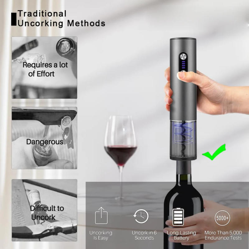 Description Picture 4 of itemElectric Wine Bottle Opener Rechargeable Electric Wine Corkscrew Automatic Wine Opener with Foil Cutter