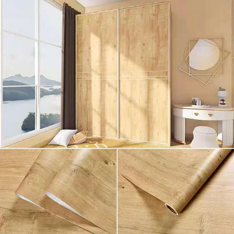 Description Picture 6 of itemWood Planks Grain Retro Faux Wood Wallpaper Roll Waterproof PVC Self Adhesive Wall Stickers Removable Vinyl Restaurant Wallpaper