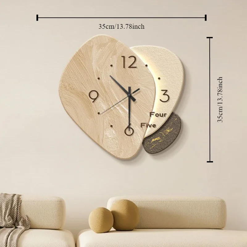Description Picture 6 of item35CM Wall Clock Living Room Simple Modern Restaurant Creative Clock Hanging Table Hanging Wall Advanced Sense Mural Wall Lamp