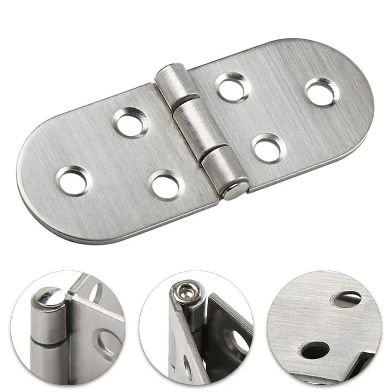 Description Picture 4 of item1PC Stainless Steel Flush Hinges 180 Degree Cabinet Hinges Door Semicircle Hinges Furniture Hardware Accessories