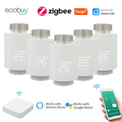 Top Sale Tuya ZigBee3.0 Smart Thermostat Radiator Actuator TRV Thermostatic Valve Controller Works With Alexa Google Home Alice