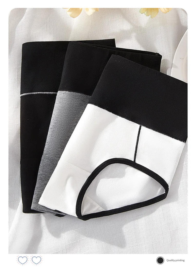 Description Picture 6 of item3Pcs/Set Cotton Women's Panties High Waist Body Shaper Underwear Plus Size M-4XL Underpants Soft Panty Slimming Female Briefs