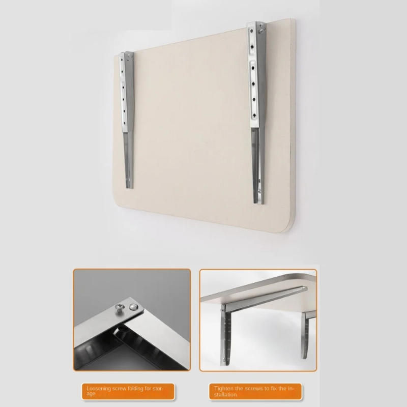 Description Picture 6 of itemStainless steel Folding Shelf Bracket Collapsible Space Saving Wall Mounted Support Useful Adjustable Wall Mount Shelf Furniture