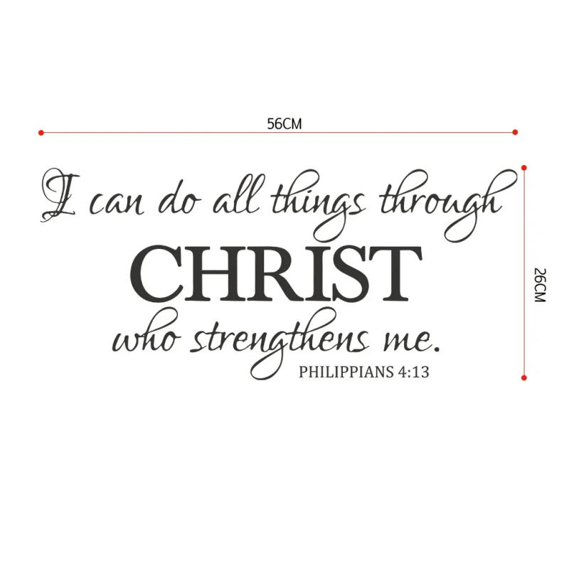Description Picture 3 of item1pc Vinyl Wall Sticker With Christian Quotes Bible Scripture For Inspirational Home Decor