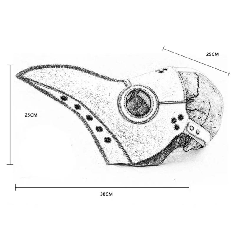 Description Picture 4 of itemCartoon Steampunk Bird Mask Party Supplies Plastic Long Nose Beak Plague Doctor Mask Funny Halloween Bird Mask Nightclub