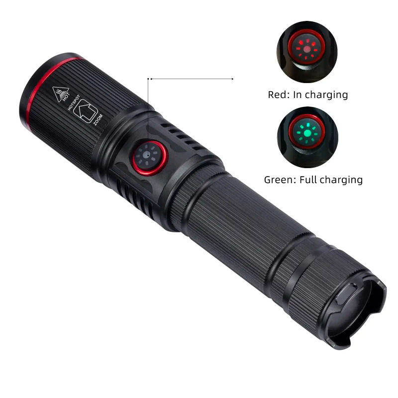 Description Picture 5 of itemHigh Power Led Tactical Flashlights With USB Rechargeable Long Range Powerful LED Lantern IPX6 Waterproof 18650 Torch Lamp