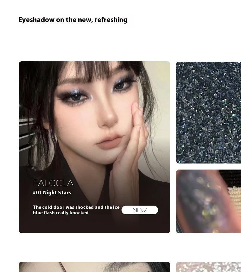 Description Picture 6 of itemMetallic Smoky Monochrome Eyeshadow Palette Glitter Punk Black Eye Shadow Palette Shimmer Pearl Eye Makeup Shiny Silkworm Shadow