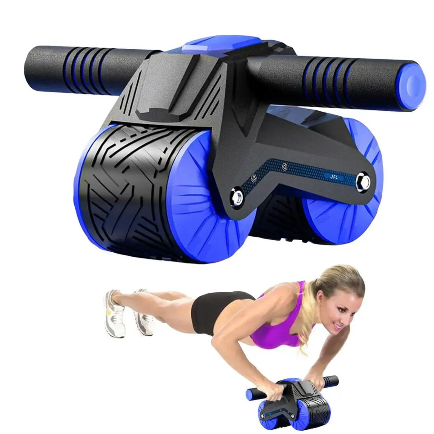 Description Picture 4 of itemAbdominal Ab Roller Automatic Rebound Ab Roller For Abs Workout Two Wheels Upgraded Exercising Wheel Ab Wheel Roller