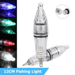 1Pcs Waterproof 12cm Fishing Lure Light Deep Drop Underwater Fish Attracting Lure Colorful Flash LED Bait Lamp Fishing Tools