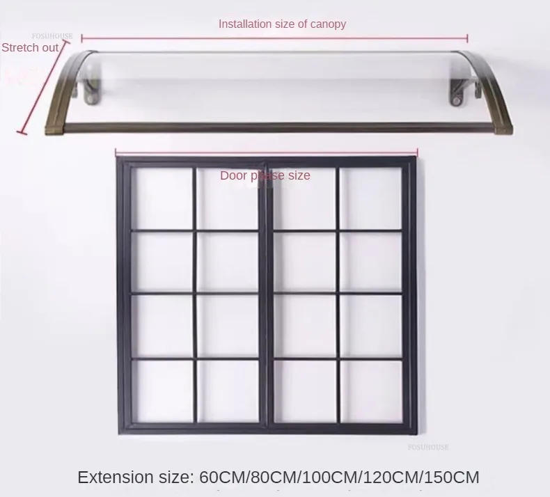 Description Picture 3 of itemModern Aluminum Alloy Awning for Outdoor Rain and Sun Protection Design Awnings Creative Household Awning for Vegetable Plot