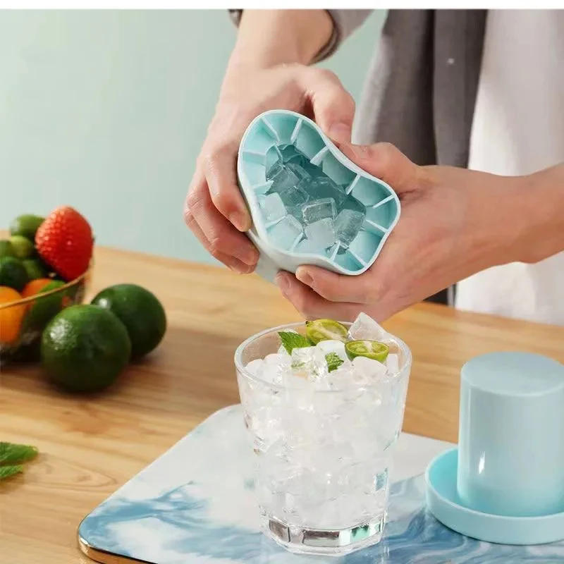Description Picture 5 of itemIce Cream Mini Silicone Ice Cube Mold Round Bucket  Storage Box Household DIY Refrigerator Freeze Ice Maker Creative Tools