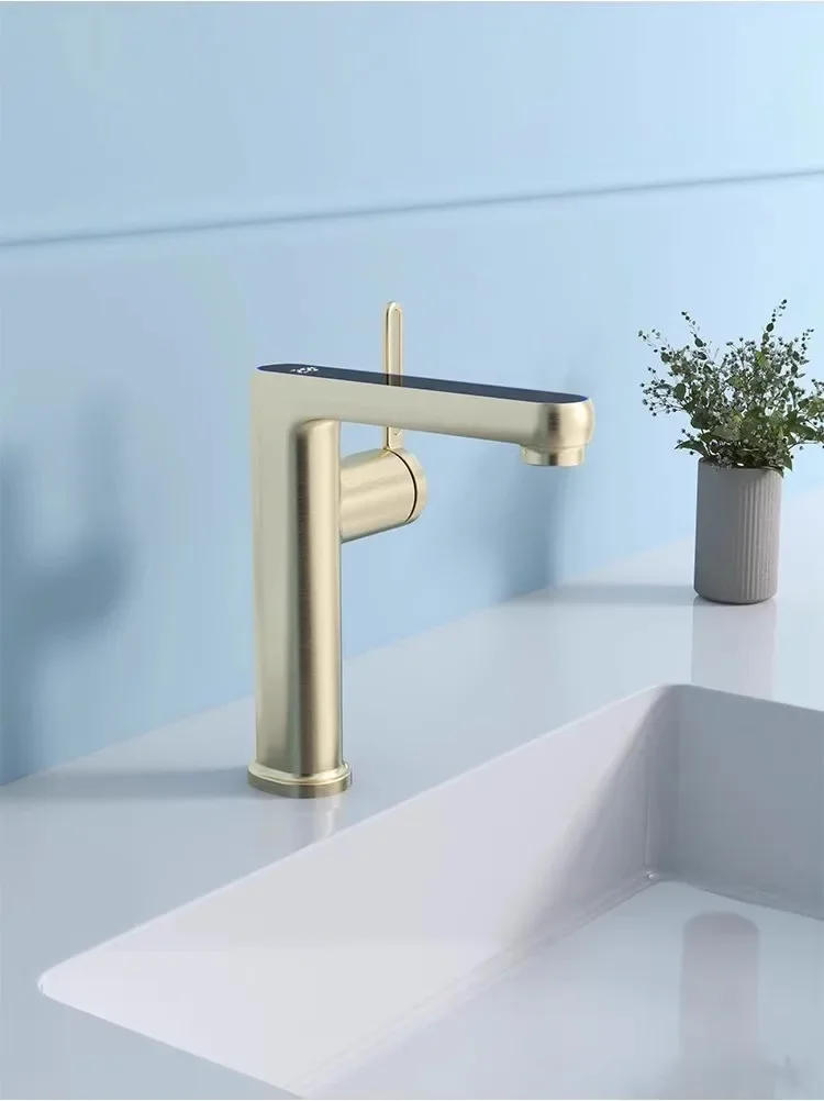 Description Picture 6 of itemBathroom Basin Faucet Single Lever Cold And Hot Digital Display Water Mixer Sink White Deck Mounted  Black Tap