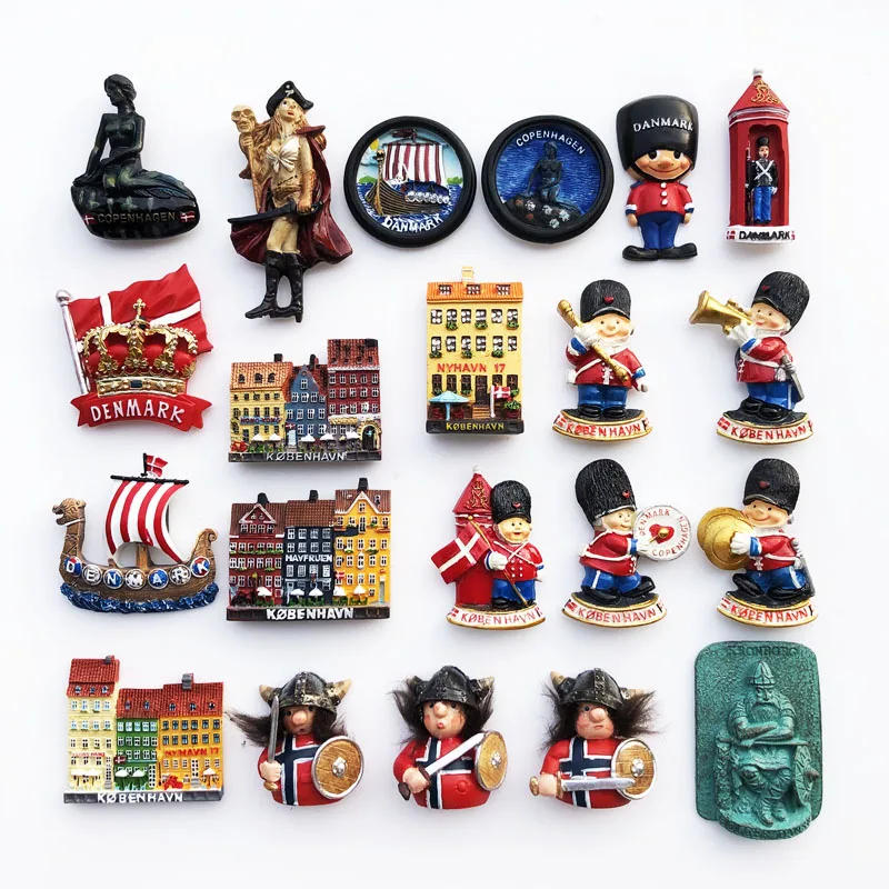 Description Picture 2 of itemDenmark Travelling Fridge Magnets Home Decor Denmark Tourism Souvenirs Fridge Stickers Message Board Magnetic Stickers Gifts