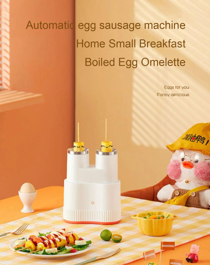 Description Picture 2 of itemAutomatic Rising Electric Egg Roll Maker Cup Double Omelette Master Fried Eggs Sausage Hot Dog Roller Boiler Breakfast Machine
