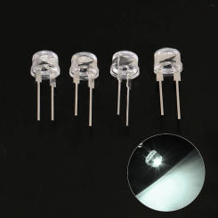 20Pcs LED 8mm Straw Hat Lamp Bead White Cold Light 0.75W Big chips F8MM Hight Power Hat Light-emitting Diode