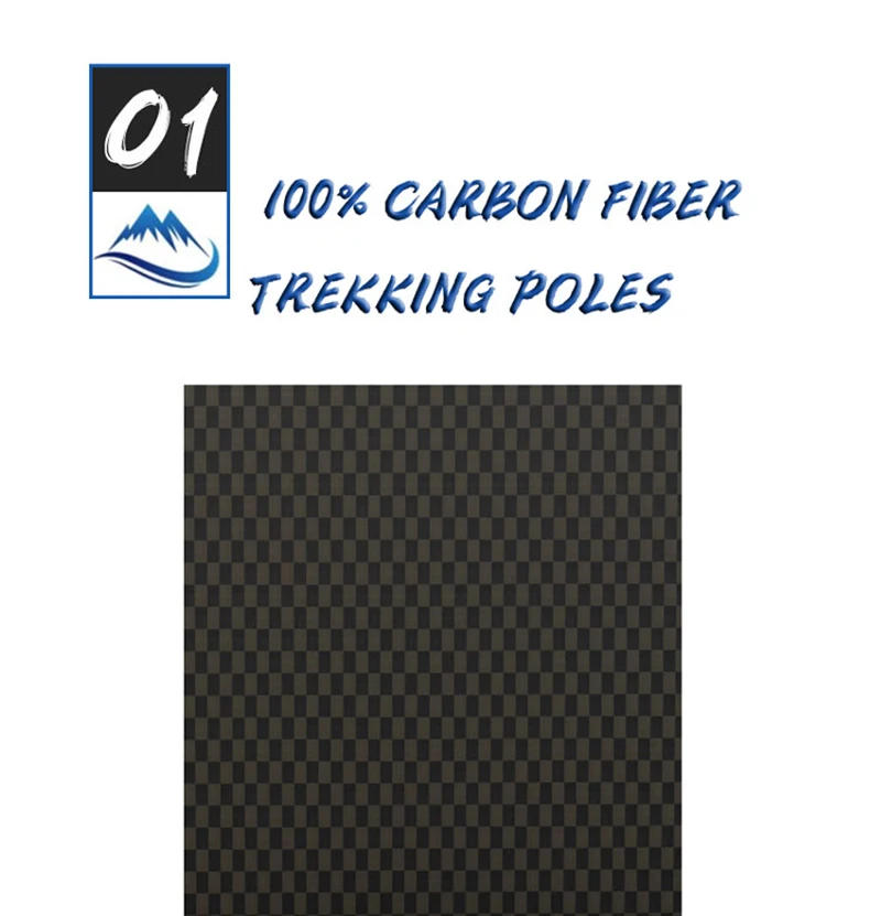 Description Picture 4 of item110g Ultra Light Weight Trekking Poles Folding Hiking Sticks Portable Carbon Fiber Collapsible Nordic Walking Cane Sticks Bags