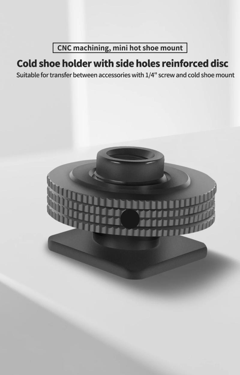Description Picture 3 of item1/4" Inch Thread Screw Single Layer to Flash Adapter Hot Cold Shoe Mount for Tripod Ball Head Stand Microphone Monitor Cage Rig