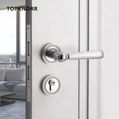 Room Bedroom Door Lock Household Interior Wooden Door Handle Separate Body Magnetic Suction Mute European Room Door Lock