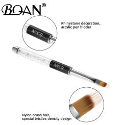 BQAN Ombre Brush UV Gel Nail Brush Rhinestone Handle Painting Pen Drawing Brush Gradient Black Nail Art Brush Pen Tools