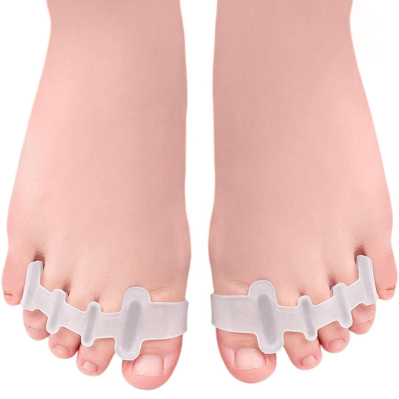 Description Picture 4 of item2pieces=1pair Thumb Toe Separators Silicone Hammer Toe Protector Hallux Valgus Bunions Foot Care Straightener Corrector Pedicure