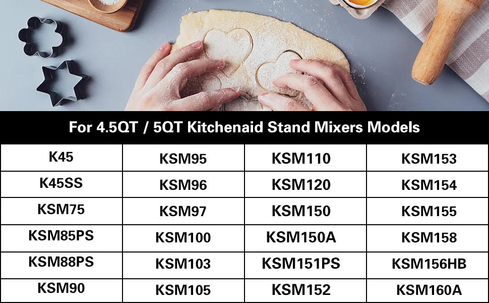 Description Picture 6 of itemStainless Steel Dough Hook Suitable for Kitchenaid 4.5-5QT Tilt-Head Stand Mixers Attachments Accessories Replacement, Polished