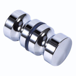 Aluminum Alloy Door Handle 1.1" Dia Single Glass Door Knob Bathroom Shower Cabinet Handle w/ Screw Home Hardware