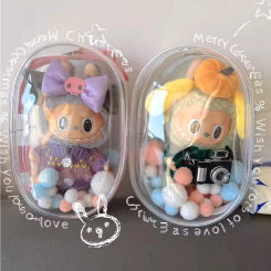 10CM Plush Doll Display Bag Transparent Display Charging Cable Cotton Doll Outing Dustproof Storage Pouch Keychain Mini Bag Case