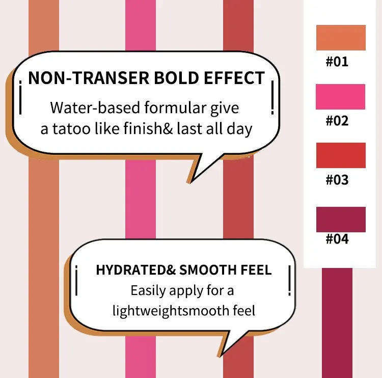 Description Picture 3 of item4 Colors Lip Tint Cosmetic Professional Wood Lipliner Waterproof Lady Charming LipLiner Soft Pencil Contour Makeup Lipstick Tool