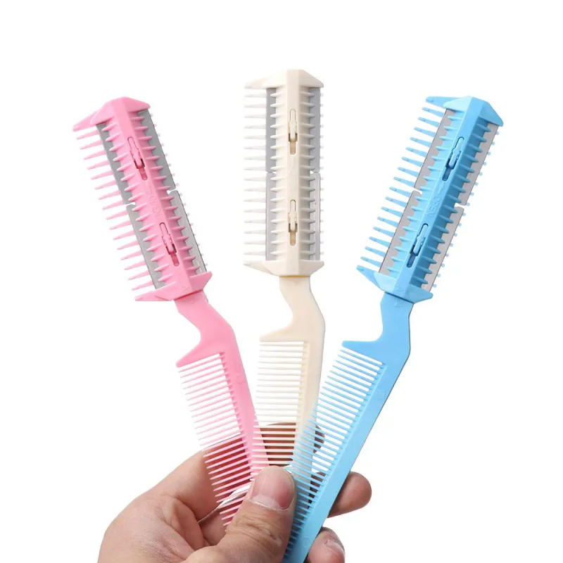 Description Picture 3 of item2Pcs Convenient Plastic Disassembled Razor Cut Thinning Hairdressing Tool Dog Scissor Grooming Comb Pet Hair Trimming Cat Brush