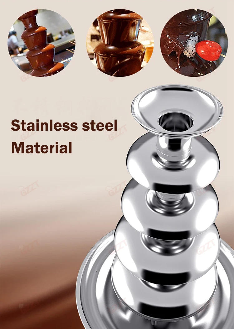 Description Picture 4 of itemCommerical And Home Used Small 4 5 Layers 1.8 Kgs 3kgs Capacity Chocolate Waterfall Fountain Machine Chocolate Fondue Machine