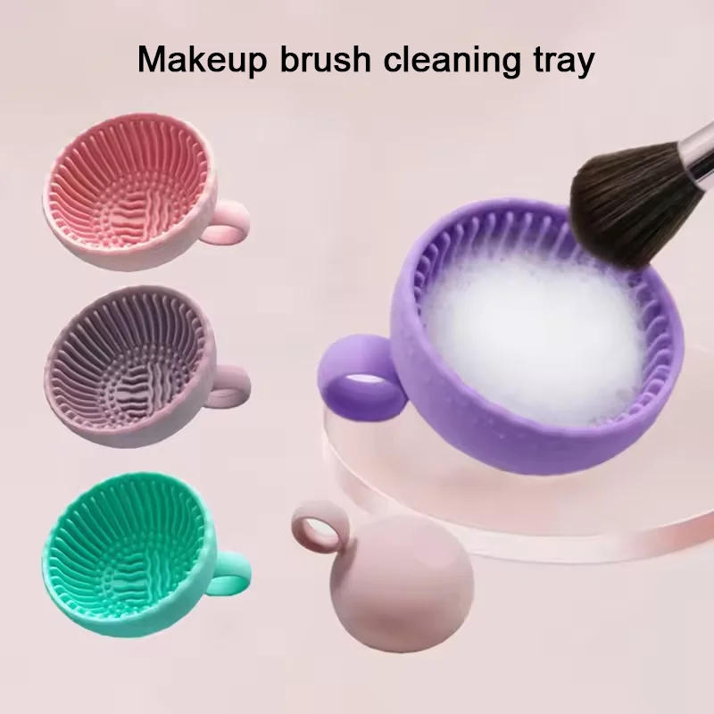 Description Picture 2 of itemNew Quick Clean Makeup Brush Cleaner - Premium Silicone Scrubber & Non-slip Bowl - Effortless Deep Cleaning for All Facial