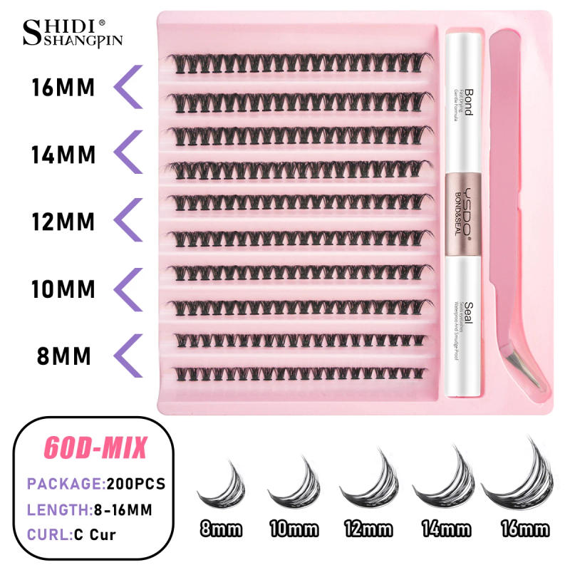 Description Picture 5 of itemDIY Lash Extension Kit 50D-120D False Lash Bond And Seal 2in1 Natural Fluffy Wispy 8-16MM Eyelashes Extension Makeup Tools