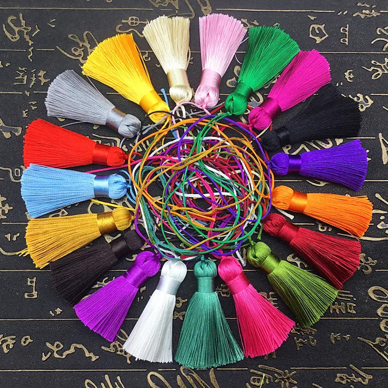 Description Picture 2 of item5CM Silk Tassel Fringe Sewing Bang Tassel Trim Key Tassels DIY Crafts Jewelry Making Home Pendant Embellish Curtain Accessories
