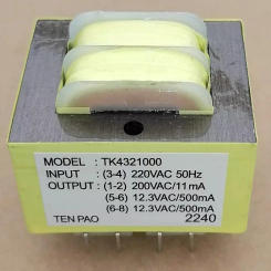 TK4321000 Dual 12.3V 500mA wall-hung boiler water heater power board transformer 200V11mA pin 8-pin